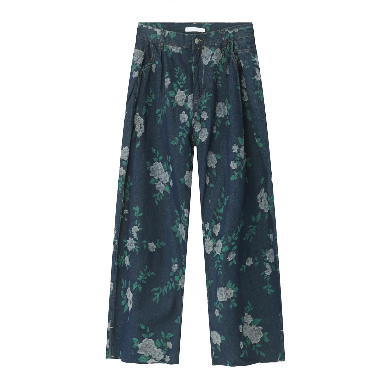 Мъжки модни дизайнерски дънки, ежедневните дънки в стил Харадзюку, ретро Памук, Свободни модни панталони с флорални принтом, дънкови . ' - ' . 3