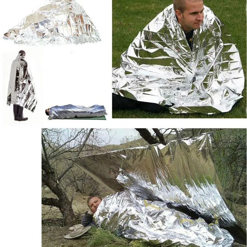 Преносим Пет одеяло открит оцеляване, първа помощ военен спасителен комплект ветрозащитный водоустойчив фолио термальное Одеяло за къмпинг туризъм . ' - ' . 1