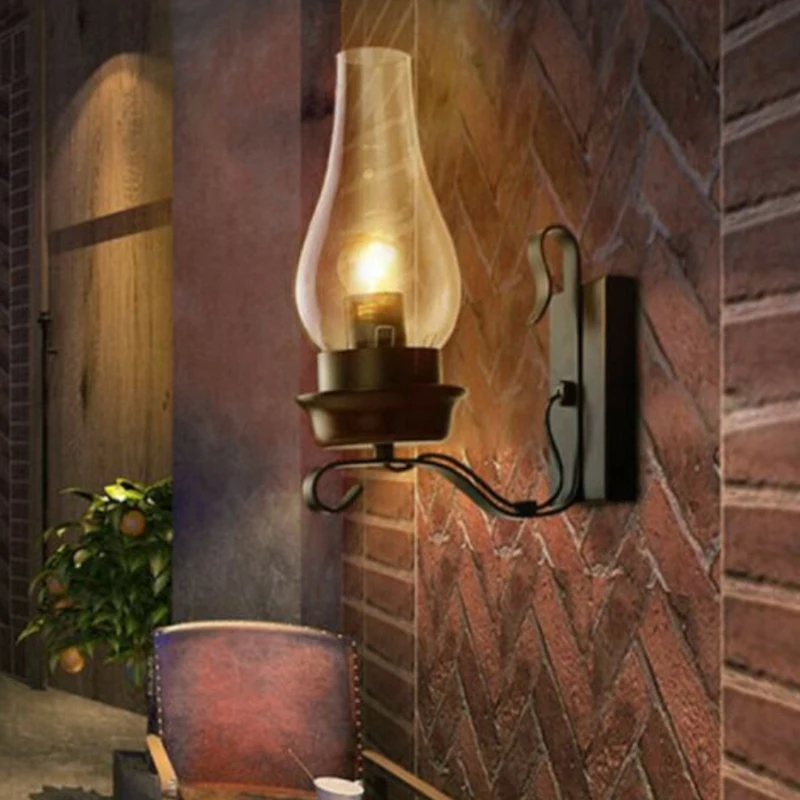 Ретро Промишлен Ретро Стенен лампа в Селски стил, Ролка, Вътрешни Стенни лампи, Лампа за Спалня, Коридор, Коридор, осветителни Тела . ' - ' . 2