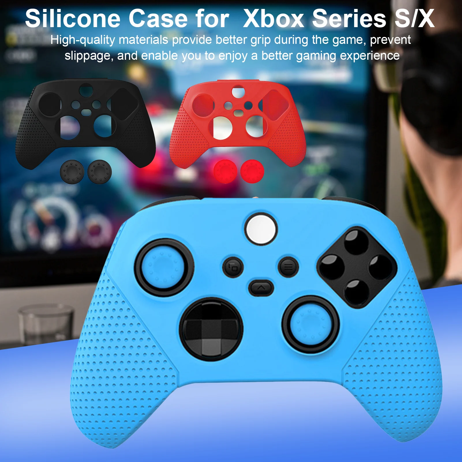 Силиконов защитен калъф устойчива на плъзгане дръжка за Носене Обвивка на контролера за Xbox серия S / X Аксесоари за геймпадов . ' - ' . 5