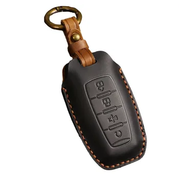 Калъф За ключове от автомобил с 4 Бутона, кожен калъф за авто дистанционно ключодържател, чанта за Great Wall GWM, черни автомобилни Аксесоари
