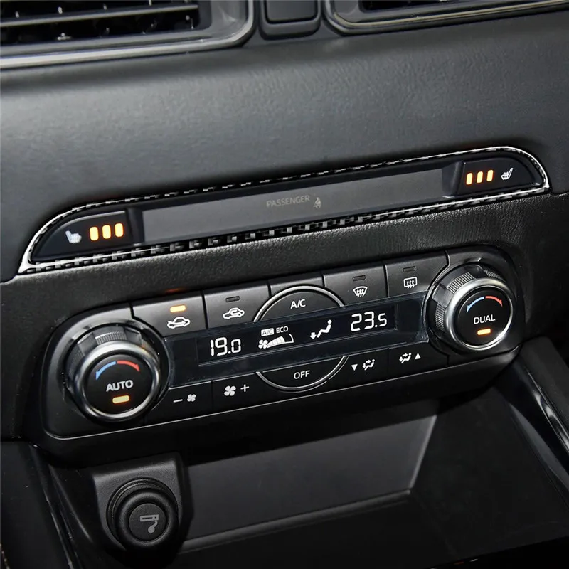 За Mazda CX5 2017 2018 автоаксесоари от настоящето Въглеродни влакна, Детайли на интериора, Централен контролен панел, Декоративни тампон, Стикер . ' - ' . 5