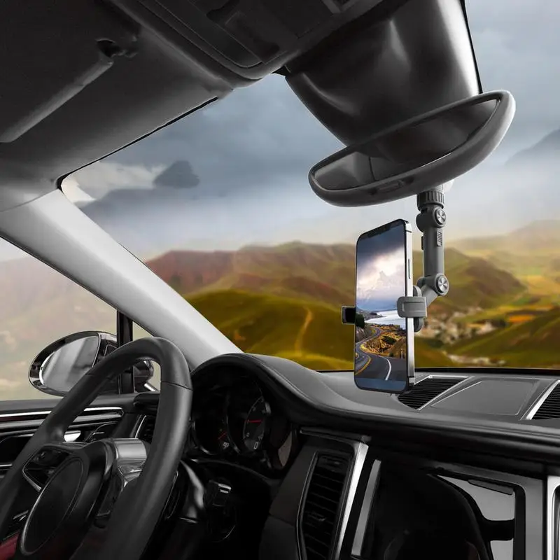 Огледало за обратно виждане Притежателя на Телефона с Въртене на 360 Градуса, Огледало за обратно виждане, Скоба за Видео, Поддръжка на мобилен телефон, GPS С Кабел . ' - ' . 0
