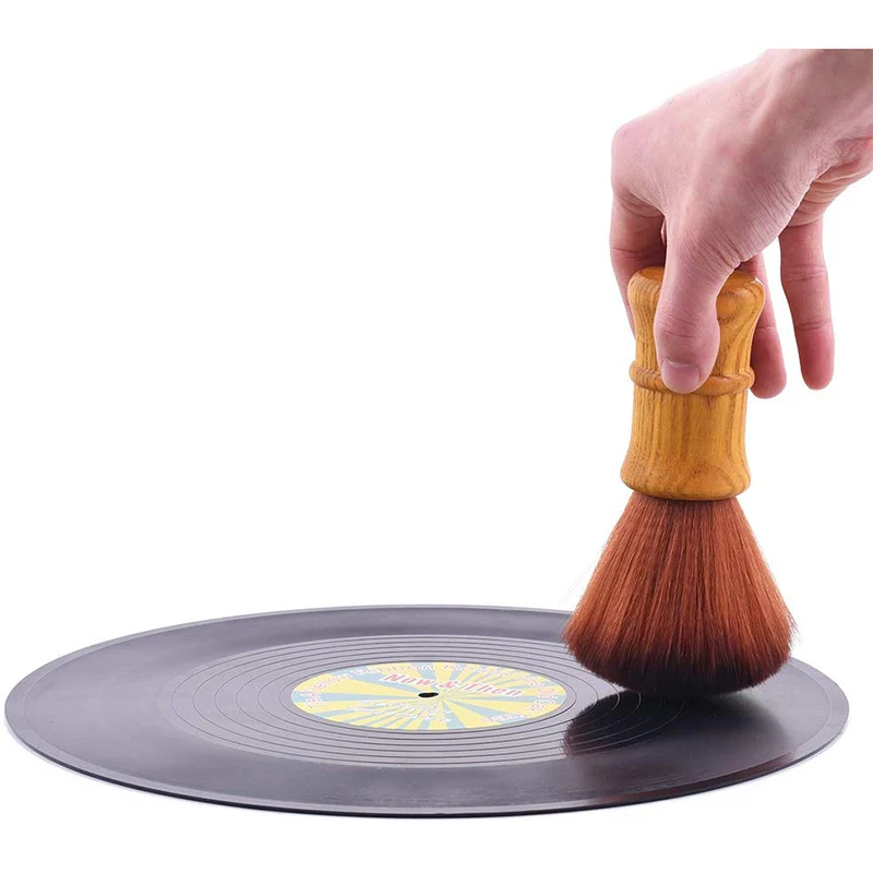 Почистване на грамофонни плочи за възпроизвеждане на грамофонни плочи Антистатик четка за CD-плеър Longplay, четка с дървена дръжка от прах . ' - ' . 4